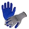 Azusa Safety Coated Work Gloves, Latex, Crinkle, Palm Coating, 2 Abrasion Level, Grey/Blue, L-9 1 PR CM4020 - alternate 1